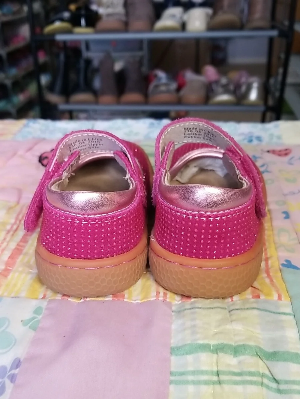 Livie & Luca Pink Mary Jane Shoes With Sparkle Dots Size 5 Gemma